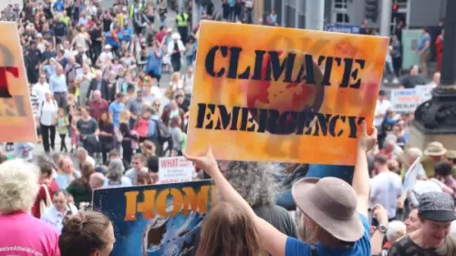 Protesters: Climate emergency